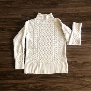Cream Cable Knit Turtle Neck Sweater